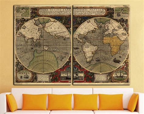 Old World Map Canvas Print Vintage Map Wall Art World Map Wall | Etsy | Map canvas print, World ...