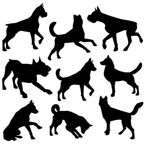 Download #FFFFFF Nine Dogs Silhouettes SVG | FreePNGImg