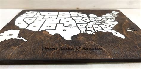 USA Map I United States Wooden Puzzle I Wooden Toy Puzzle Map I Laser Cut Puzzle I US Wood ...