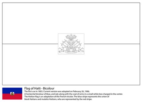 Haiti Flag Coloring Page