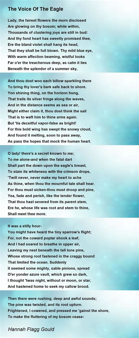 The Voice Of The Eagle Poem by Hannah Flagg Gould - Poem Hunter