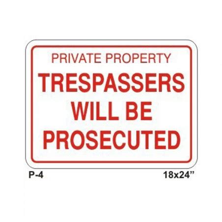 Private Property Tresspassers will be prosecuted sign