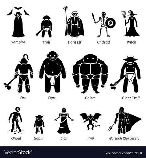 Ancient medieval fantasy evil characters Vector Image