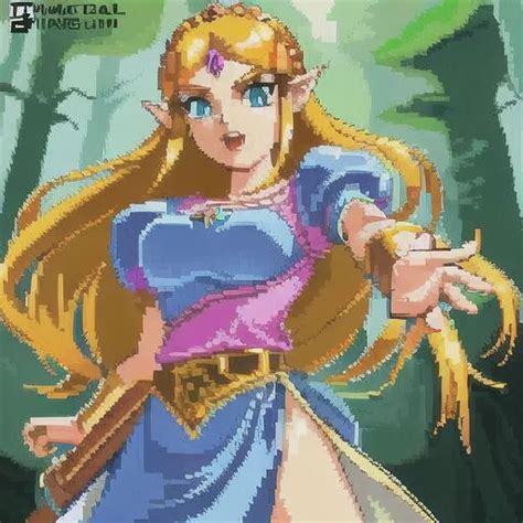 princess zelda , pixel art, ultra detailed