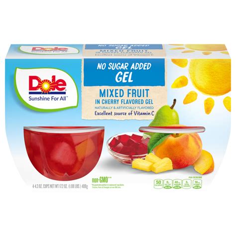 Save on Dole Fruit Cups Mixed Fruit in Sugar Free Cherry Gel - 4 ct Order Online Delivery | Food ...