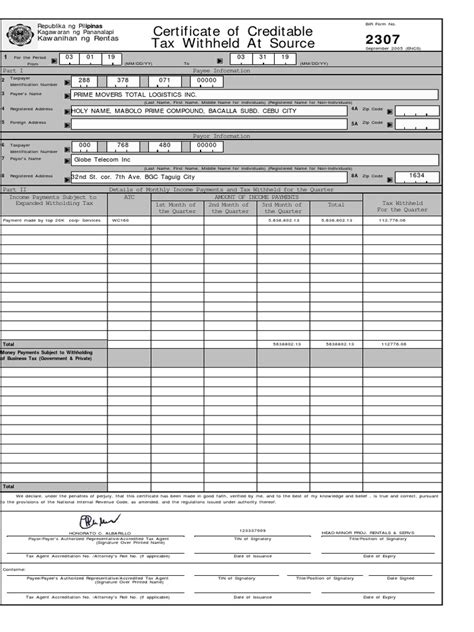 BIR Form 2307 PDF | PDF | Withholding Tax | Public Finance