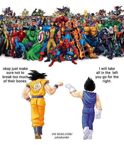 Original Goku and Vegeta Fist Bump Meme vs. Marvel Heroes | Goku and ...