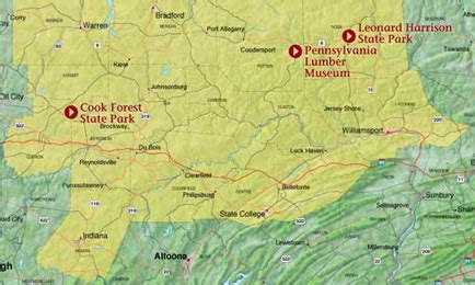 Pennsylvania Grand Canyon Map