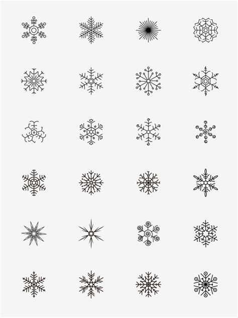 Minimalistic Modern Vector PNG Images, Snowflake Icon Pattern Shape Line Drawing Black ...