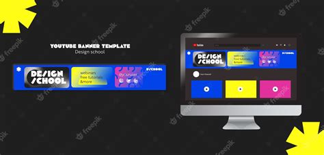 Premium PSD | Graphic design school and classes youtube banner template