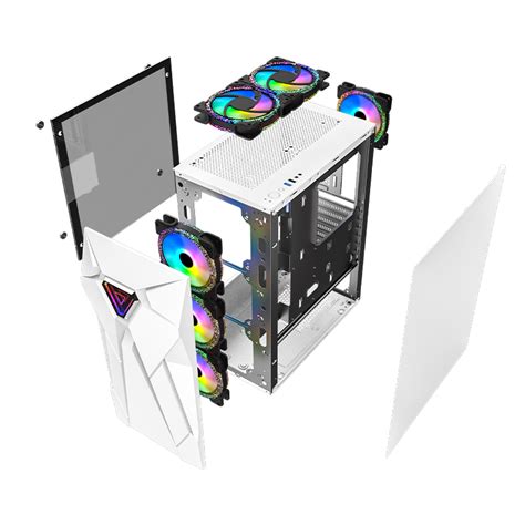 Gaming Computer Case PC Cabinet ATX RGB White