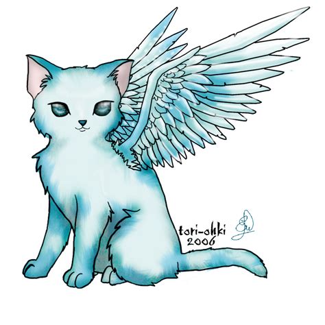 blue cat + wings by eriadnatearo on DeviantArt