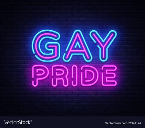 Gay pride neon sign lgbt design template Vector Image