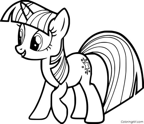 12 free printable Twilight Sparkle coloring pages in vector format, easy to print from any ...