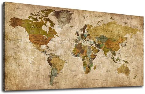 Rustic World Map | FREE SHIPPING | Sword and the Trowel