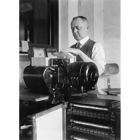 Man Loading Punch Cards Into A Tabulating Machine Used In The 1920 United States Census. It Was ...