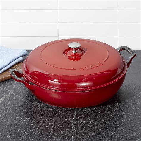 Staub 3.5-Qt Cherry Red Braiser + Reviews | Crate and Barrel | Staub ...