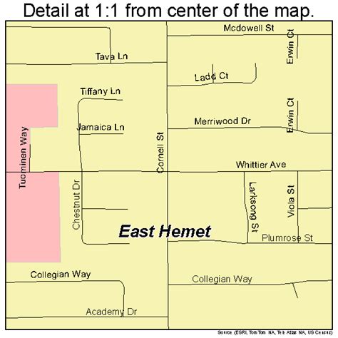 East Hemet California Street Map 0620697