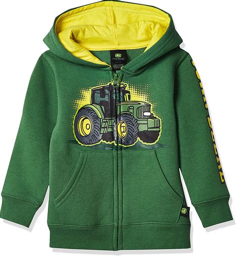 John Deere Tractor Infant Toddler Boy Zip Front Fleece Hoody Sweatshirt