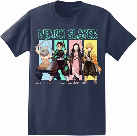 Demon Slayer Mens Anime T-Shirt Kimetsu No Yaiba Shirt Tanjiro Kamado ...