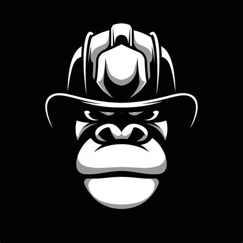 Gorilla Black and White Mascot Design 21793484 Vector Art at Vecteezy