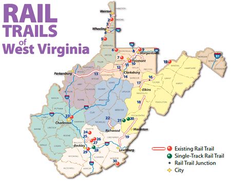 railtrails-map - Almost Heaven - West Virginia