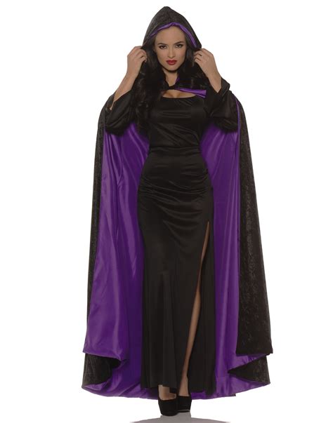 Hooded Cape With Purple Lining Adult Womens Halloween Costume Cape Costume - Walmart.com