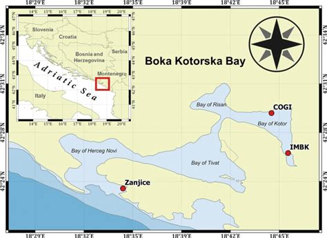 Map of studied area (Boka Kotorska, Montenegro) | Download Scientific Diagram