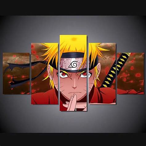 Aliexpress.com : Buy Modern Living Room Frame Home Decor HD Printed Canvas 5 Panel Anime Naruto ...