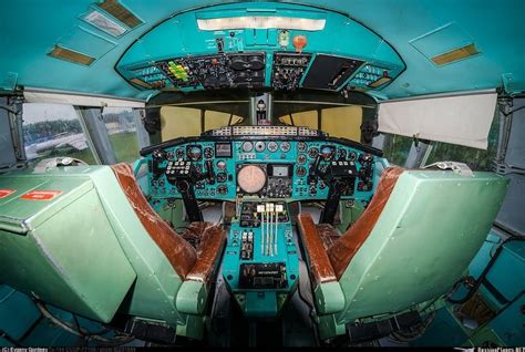 Good view of the cockpit of a Tupolev Tu 144, the "Russian Concorde". : aviation