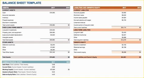 Simple Balance Sheet Template Google Sheets