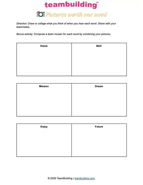 Printable Team Building Worksheets For The Workplace