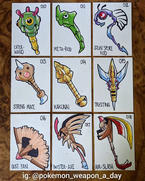 pokemon inspired weapon designs #010-018 [OC] : r/pokemon