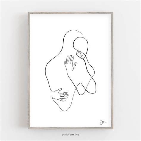 Printable Line Art Couple Minimalist Wall Art One Line - Etsy Hong Kong