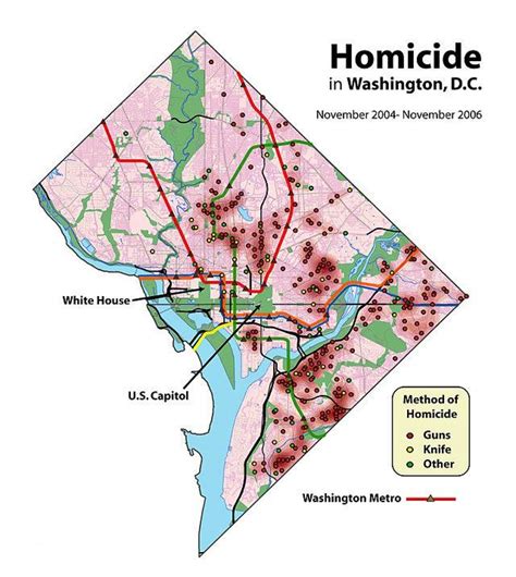 Bad areas of washington dc map - Washington dc bad neighborhoods map (District of Columbia - USA)