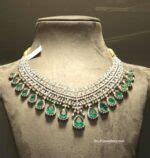 Simple diamond emerald necklace - Indian Jewellery Designs