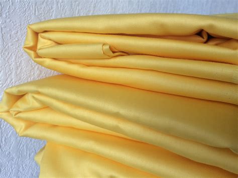 Plain Cotton Sateen Fabric Yellow 100% Cotton 153 Cm - Etsy