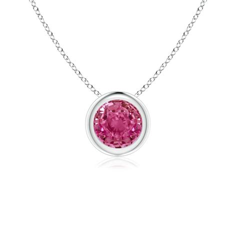 Bezel-Set Solitaire Heart Pink Sapphire Pendant | Angara