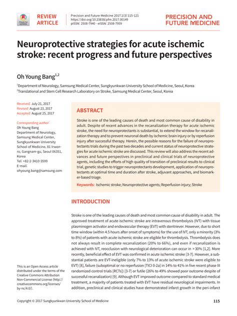 (PDF) Neuroprotective strategies for acute ischemic stroke: recent progress and future perspectives