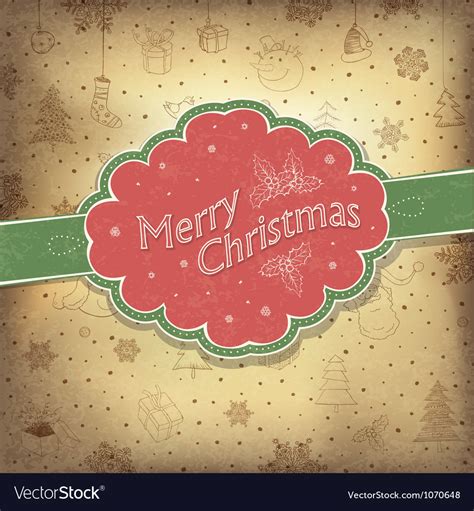 Merry christmas vintage background Royalty Free Vector Image