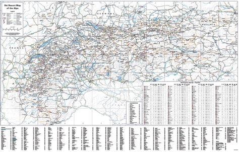 Ski Resort Map of the Alps