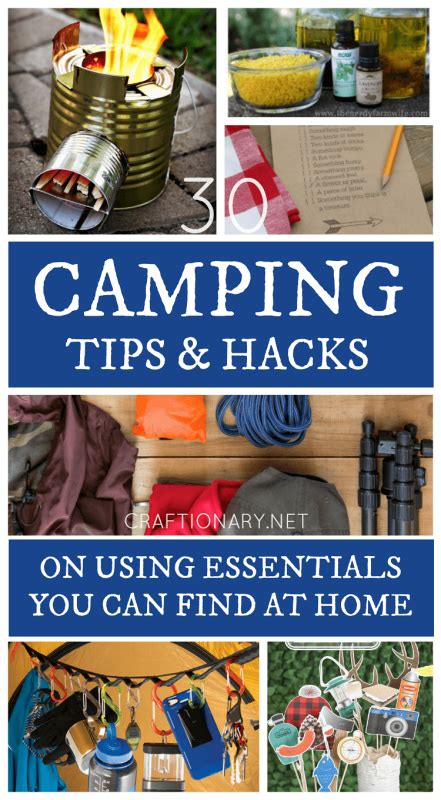 30 Camping tips and hacks using essentials you can find at home