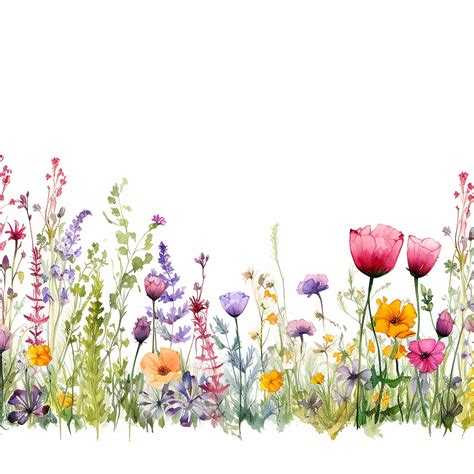 20 Watercolor Wildflower Border Wedding Clipart High Quality - Etsy