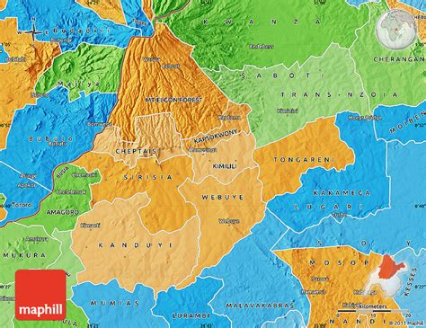 Political Shades Map of BUNGOMA