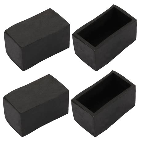 4pcs Furniture Desk Chair Protector 25mmx40mm Square Rubber Leg Tip Cap Black - Walmart.com