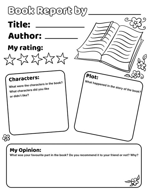 Book Report Worksheet Template | Free Printable Papercraft Templates