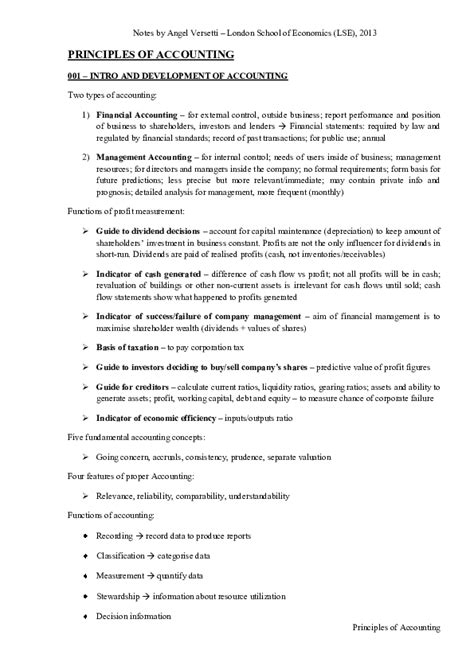 (PDF) LSE Notes: Principles of Accounting, 001, Introduction to Financial and Management Accounting