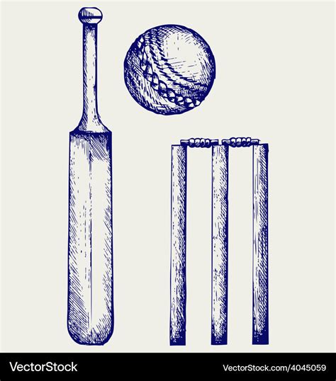 Set equipment for cricket Royalty Free Vector Image