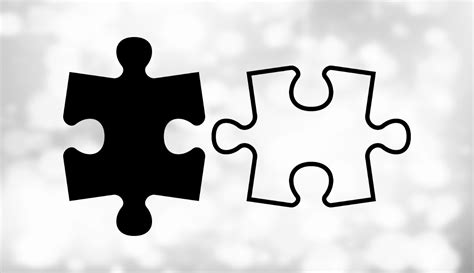 Shape Clipart: Black Solid & Outline Puzzle Pieces Perfectly - Etsy UK