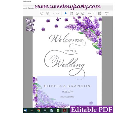 Lavender welcome sign template|lavender welcome sign printable|lavender wedding welcome sign ...